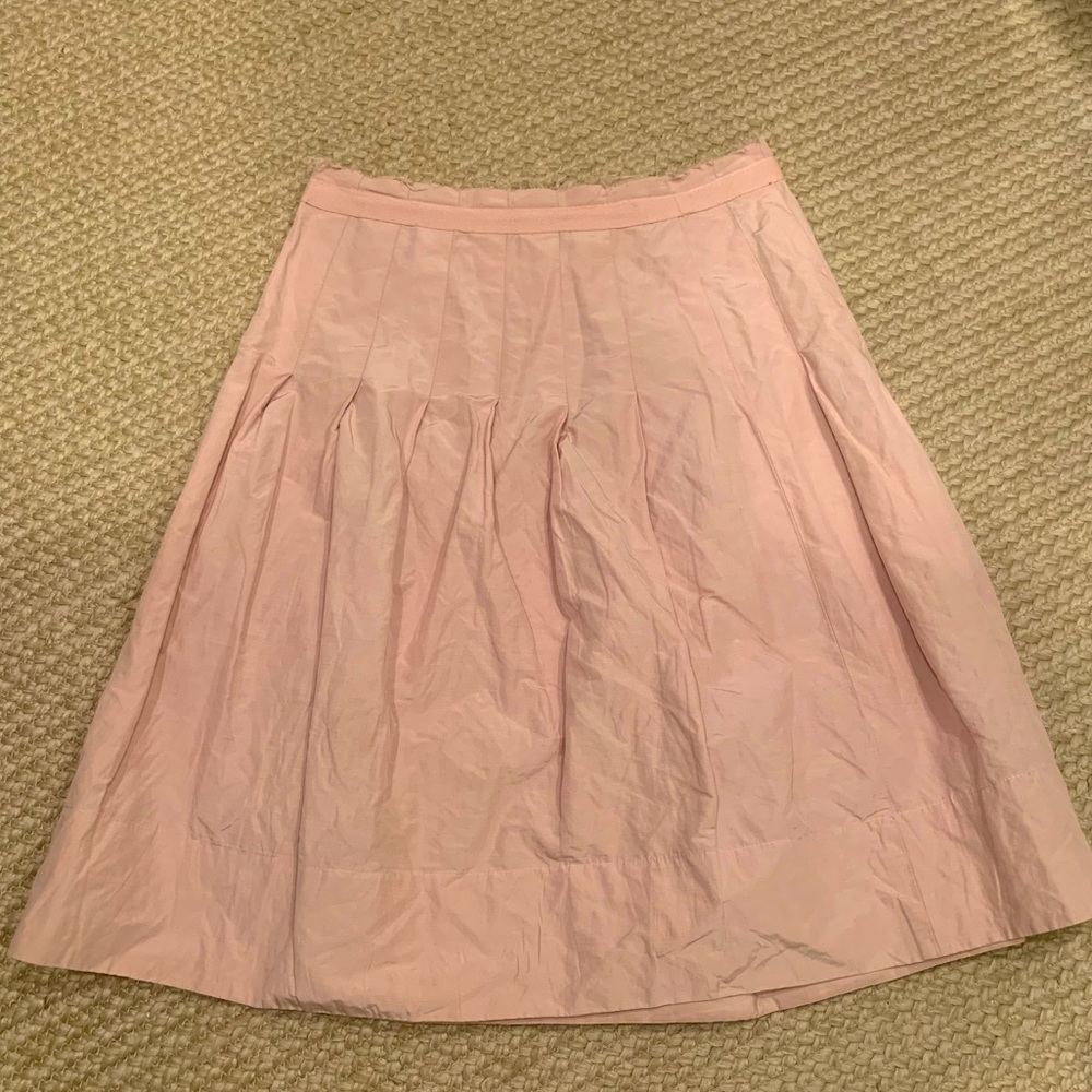 CABI Pleated Metallic Pale Pink Skirt